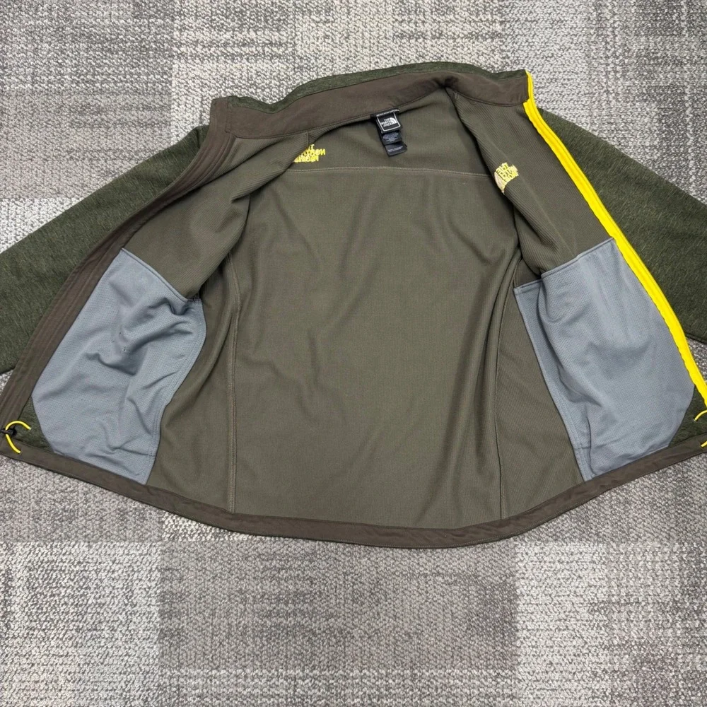 The North Face Full Zip Canyonwall Jacket Mens Medium Olive Green Yellow